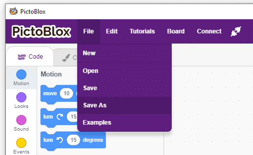 PictoBlox stage showing Tobi the bear walking back and forth on a green outdoor background after running the completed script